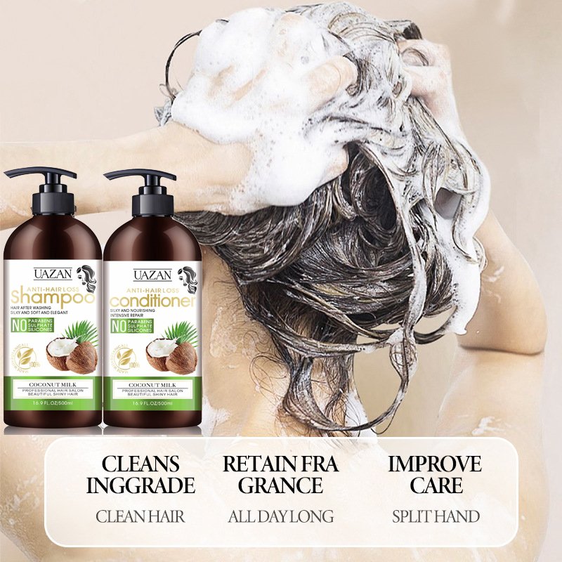 Wholesale Natural Organic Sulfate Free Anti Hair Loss Coconut Shampoo And Conditioner Set For Hair Growth