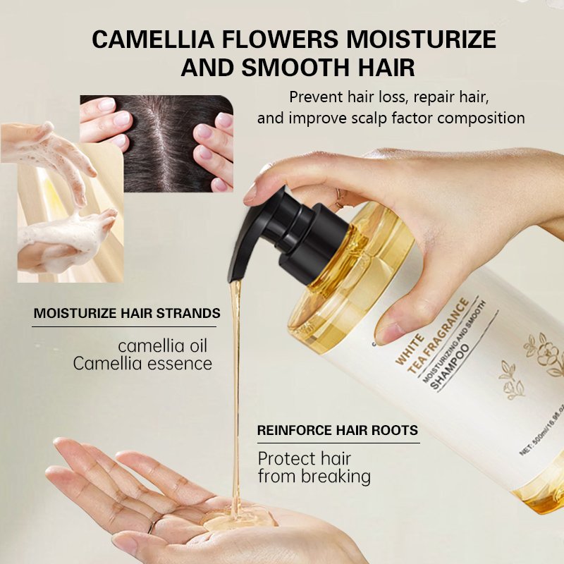 500ml Camellia Shampoo and Conditioner Set Sulfate Free Organic Formula Nourishing Strengthening Dandruff Removal Fixes Hair
