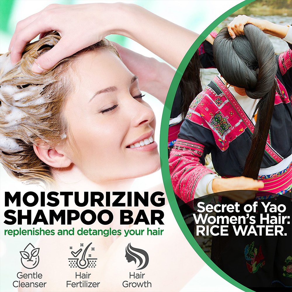 Eco Friendly Rice Water Shampoo Hair Shampoo Soap 100% Rice Water Shampoo Bar