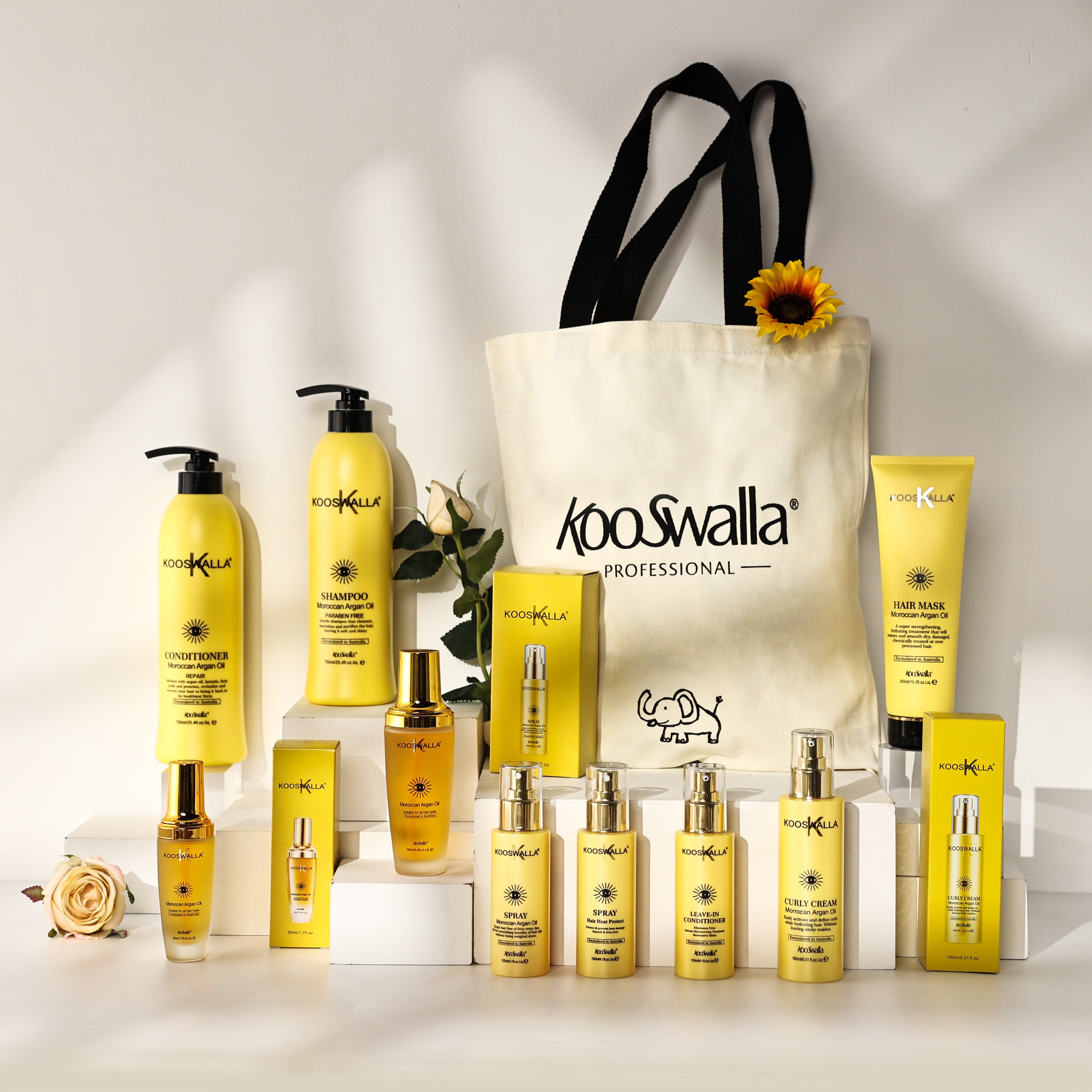 OEM ODM Kooswalla High Quality Herbal And Natural Organic Argan Oil Hair Shampoo For Curly Hair/Hair Wigs