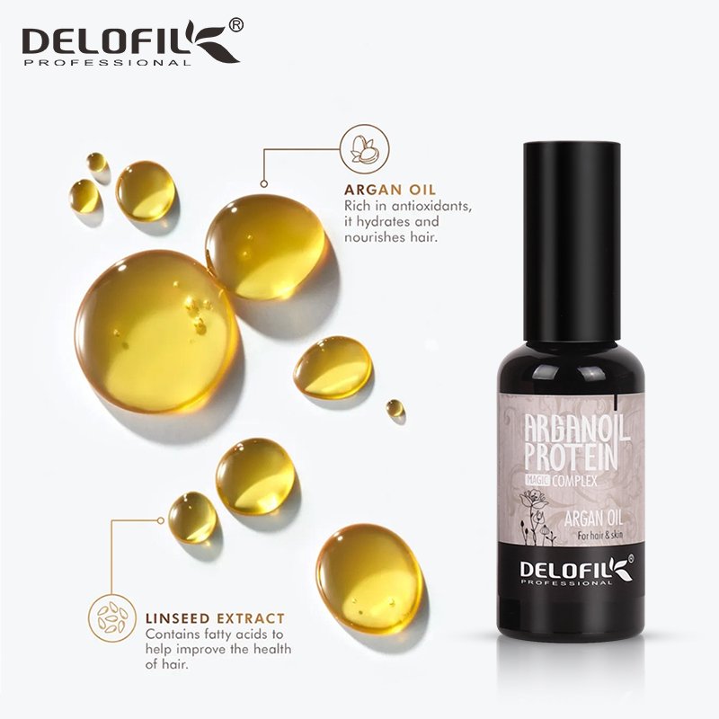 DELOFIL Keratin Hair Treatment Natural Organic Argan Oil Deep Repair Damaged Hair Protect Hair Color Shampoo and Conditioner Set