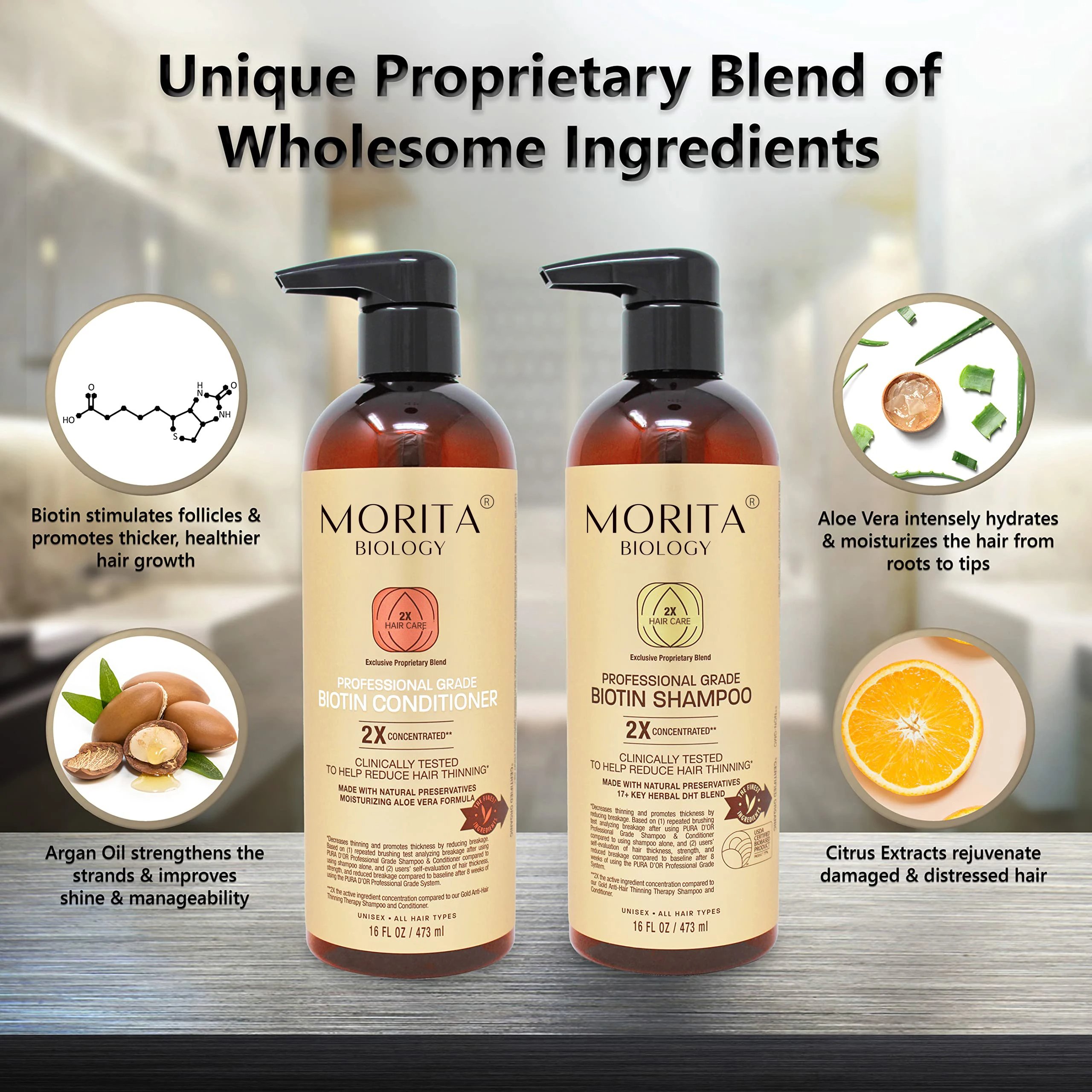 Hair Care Set Private Label Hair-Loss Prevention Anti-Itching & Argan oil & Biotin Keratin Shampoo and Conditioner Sulfat free