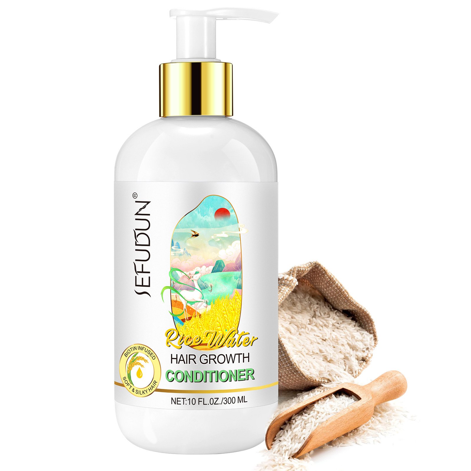 SEFUDUN Thinning Shampoo And Conditioner Rice Water Hair Growth Deep Hair Conditioner Shampoo