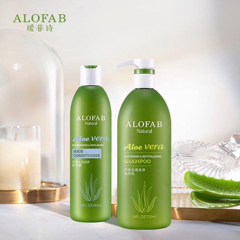Alofab Anti Dandruff Anti Hair Loss Natural Organic Aloe Smoothing Moisturizing Hair Shampoo Moisture-Rich Silky Shine Shampoo