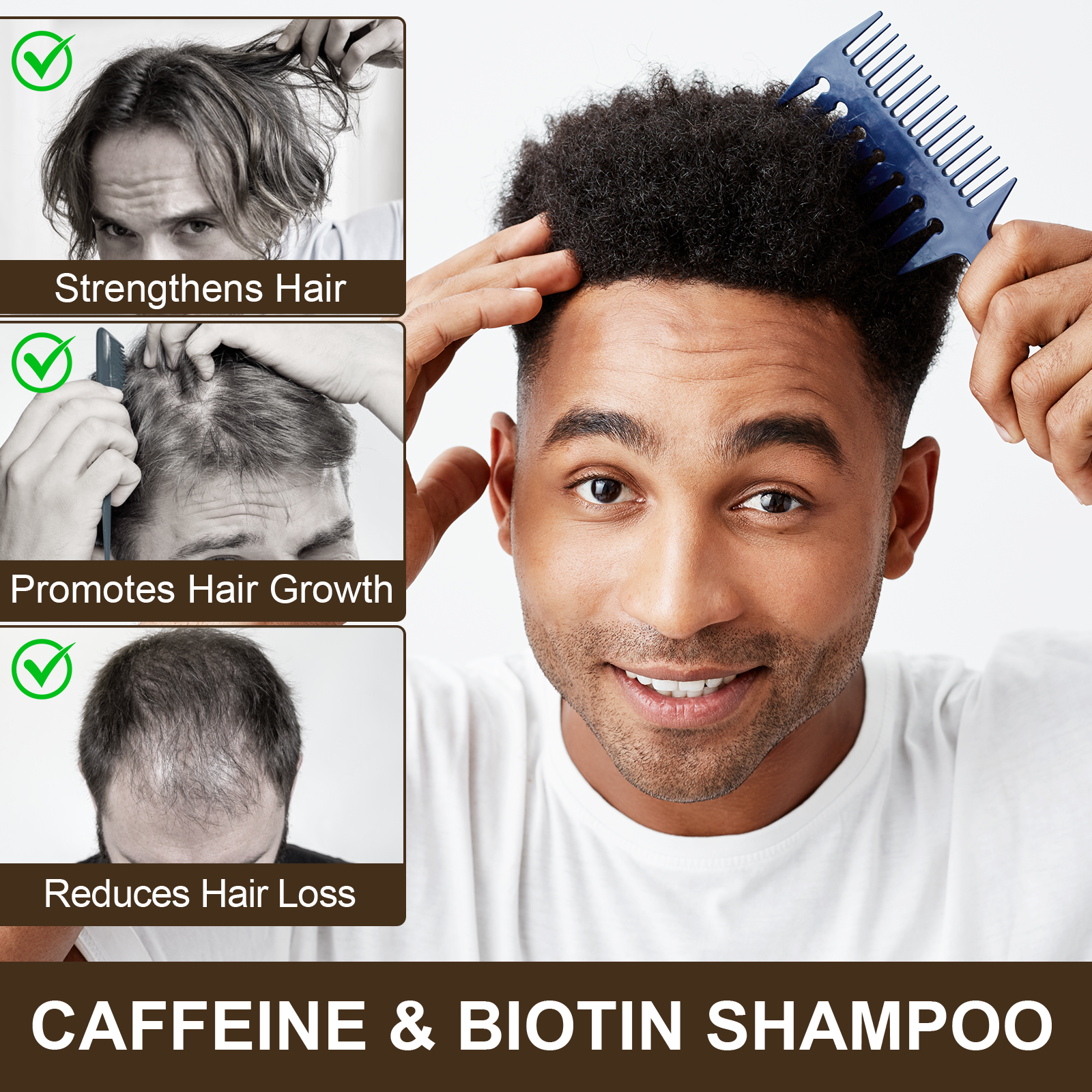 RTBYUE Wholesale 300ml Natural Hair Loss Prevent Bioton Shampoo Caffeine Shampoo for Women Men Hair Growth