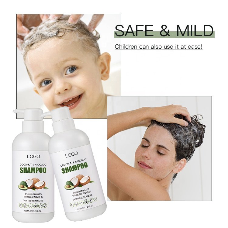 OEM High Quality Private Label Sulfate Free Organic Coconut & Avocado Strong Toughness Nourishing Coconut & Avocado shampoo