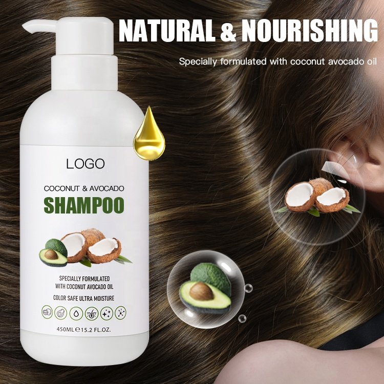 OEM High Quality Private Label Sulfate Free Organic Coconut & Avocado Strong Toughness Nourishing Coconut & Avocado shampoo