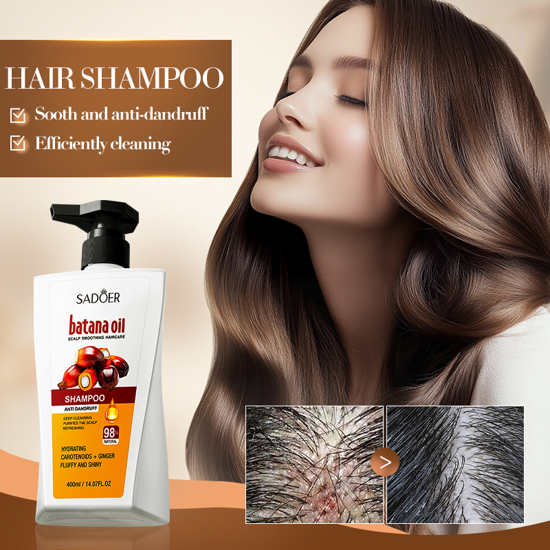 OEM SADOER Batana Oil Scalp Soothing Hair Care Refreshing Shampoo Scalp Care Treatment Batana Butter Shampoo For Hair Growth