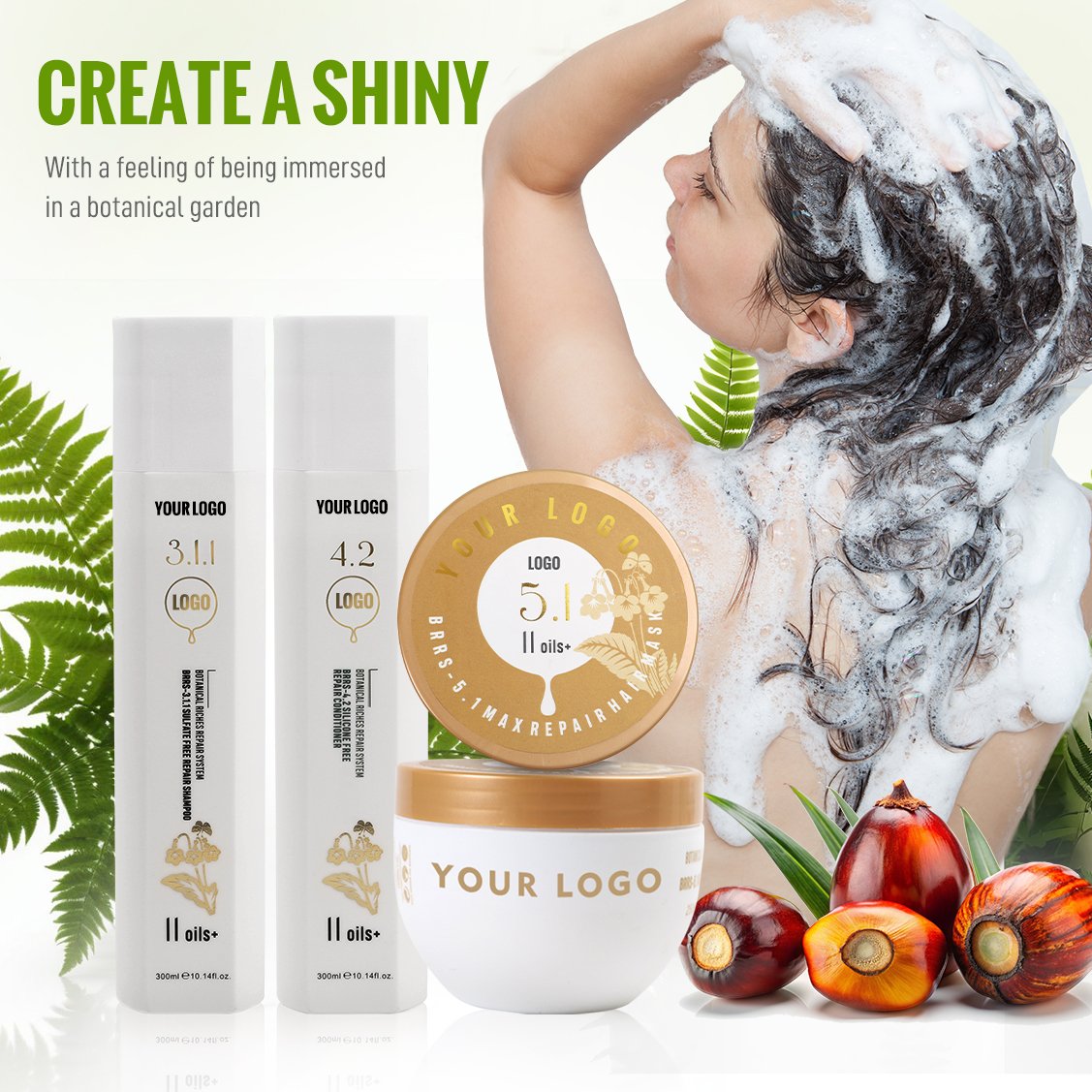 olive oil shampoo private label batana 11oil+ anti hair loss nourish moisture repair organic hair mask shampoo and conditioner