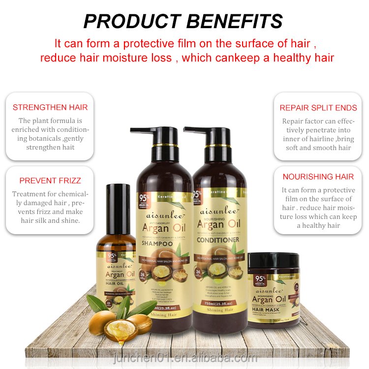 Wholesale Sulfate Free Argan Oil Shampoo Customizable Private Label Argan Oil Natural Hair Shampoo and Conditioner