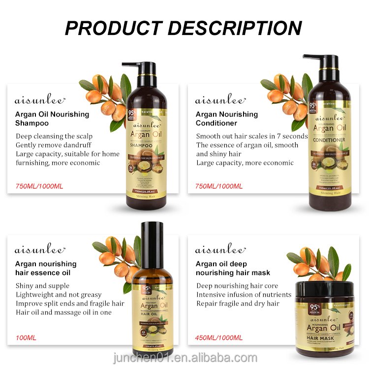 Wholesale Sulfate Free Argan Oil Shampoo Customizable Private Label Argan Oil Natural Hair Shampoo and Conditioner