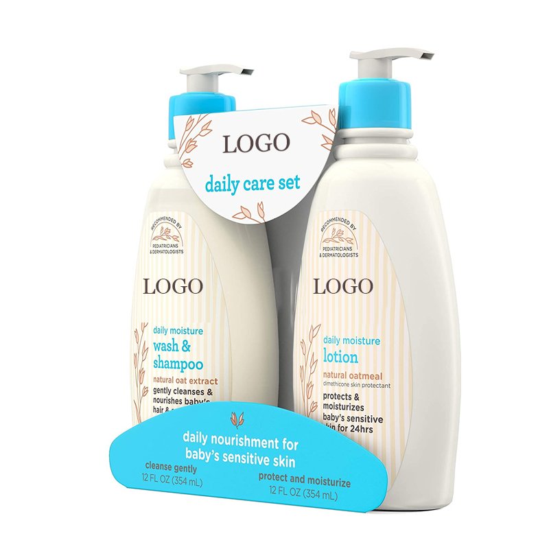 Private Label Sulfate Free biotin natural 2 in 1 body wash shampoo for kids
