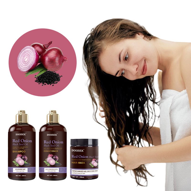 Dooisek 100% safe organic and paraben free hair treatment red onion shampoo for hair growth