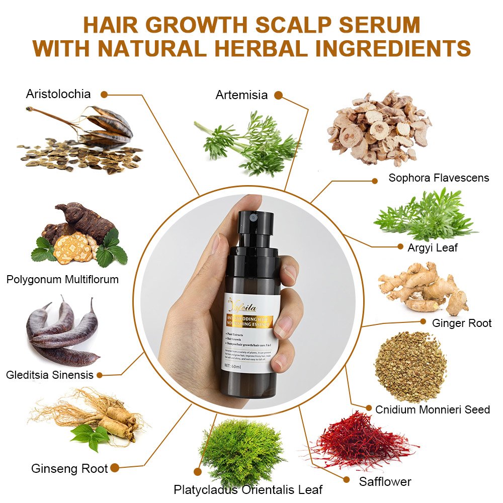 low moq 60ml anti hair fall spray Regrowth Spray with castor oil and vitamin E ingredients hair growth tonic