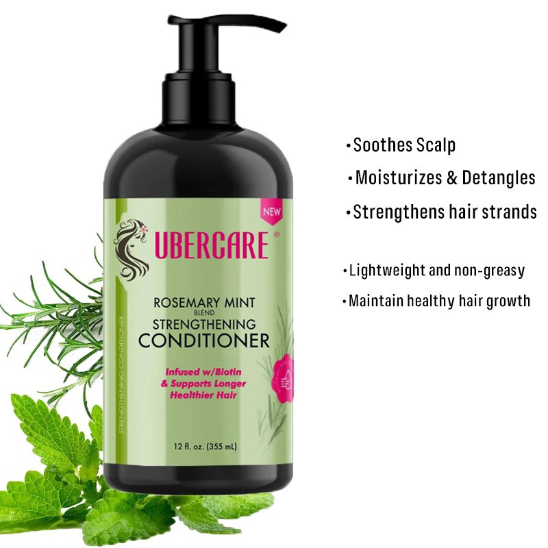 Rosemary Mint private label biotin afro 4c curly hair shampoo and conditioner for hair growth
