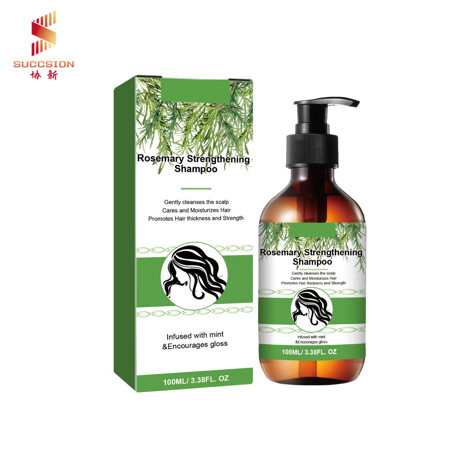 Rosemary Shampoo Deep Cleansing Massage scalp Moisturizing soft dense hair shampoo