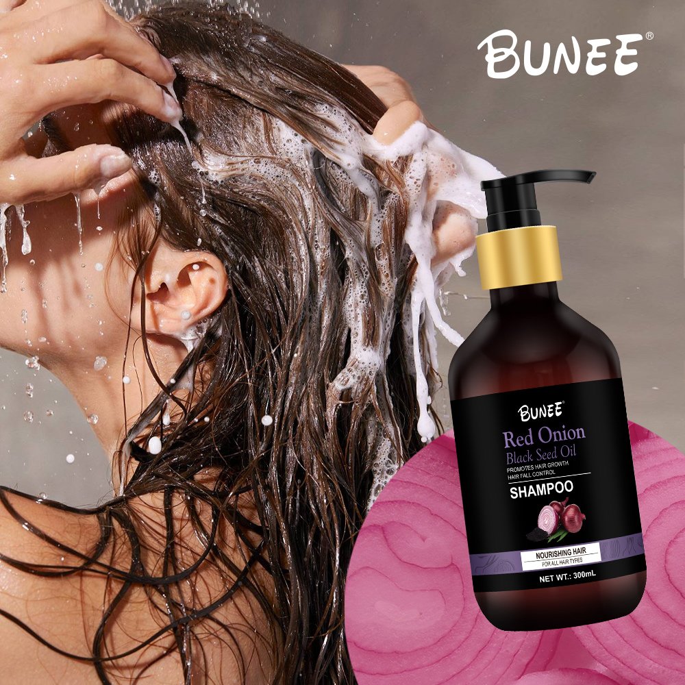 New Product Customization Natural essences Anti Hair Loss Thinning Hair Growth Shampoo Onion Black Seed Oil Shampoo