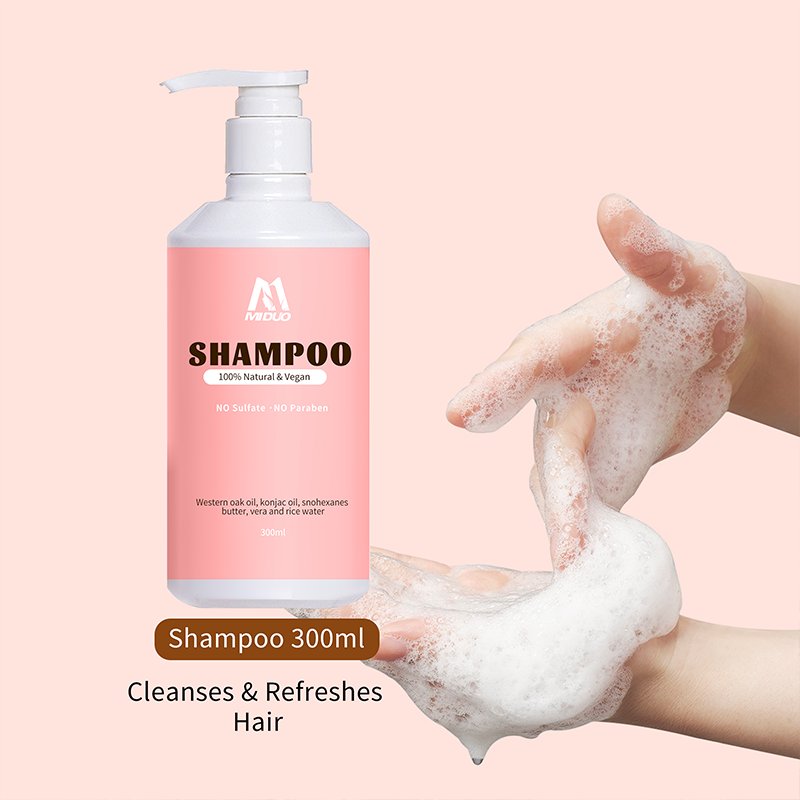 MIDUO OEM 300ML Sulfate Free Natural Biotin Hair Loss Professional Anti Dandruff Hair Growth Anti Residue Vegan Thicken Shampoo