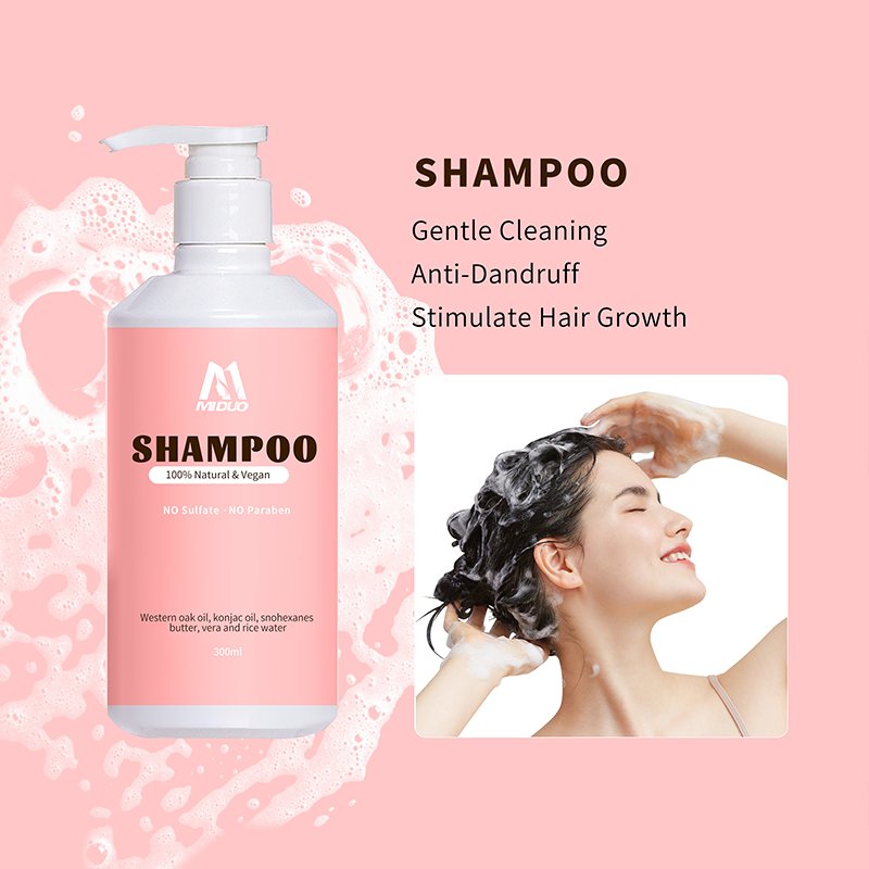 MIDUO OEM 300ML Sulfate Free Natural Biotin Hair Loss Professional Anti Dandruff Hair Growth Anti Residue Vegan Thicken Shampoo