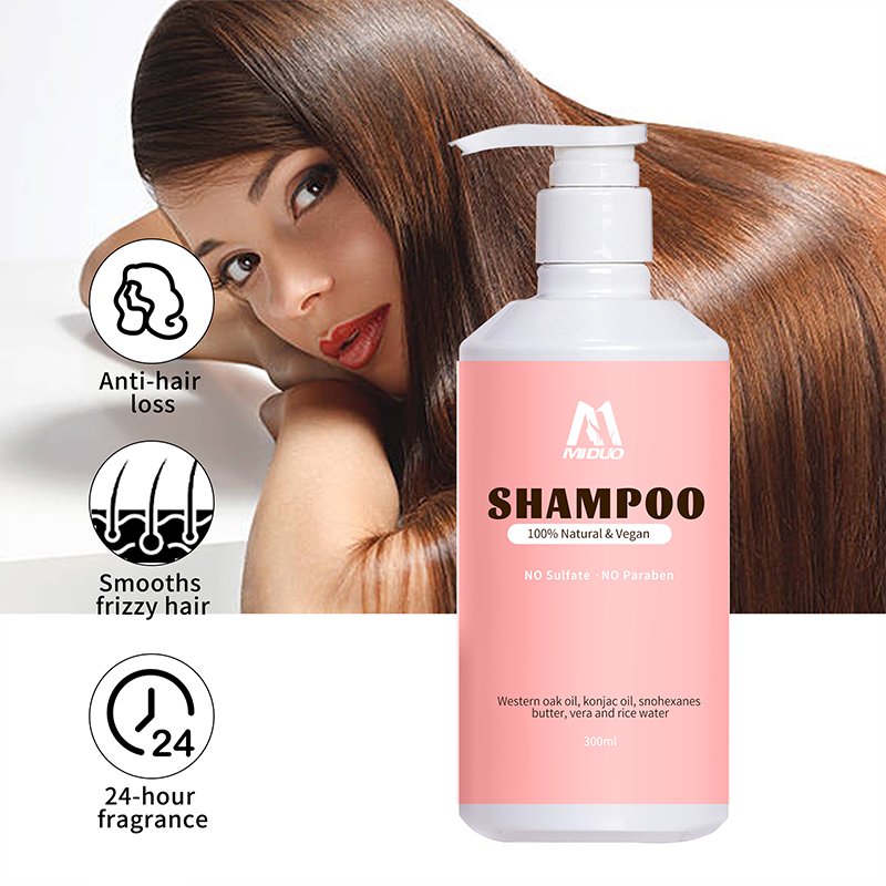 MIDUO OEM 300ML Sulfate Free Natural Biotin Hair Loss Professional Anti Dandruff Hair Growth Anti Residue Vegan Thicken Shampoo