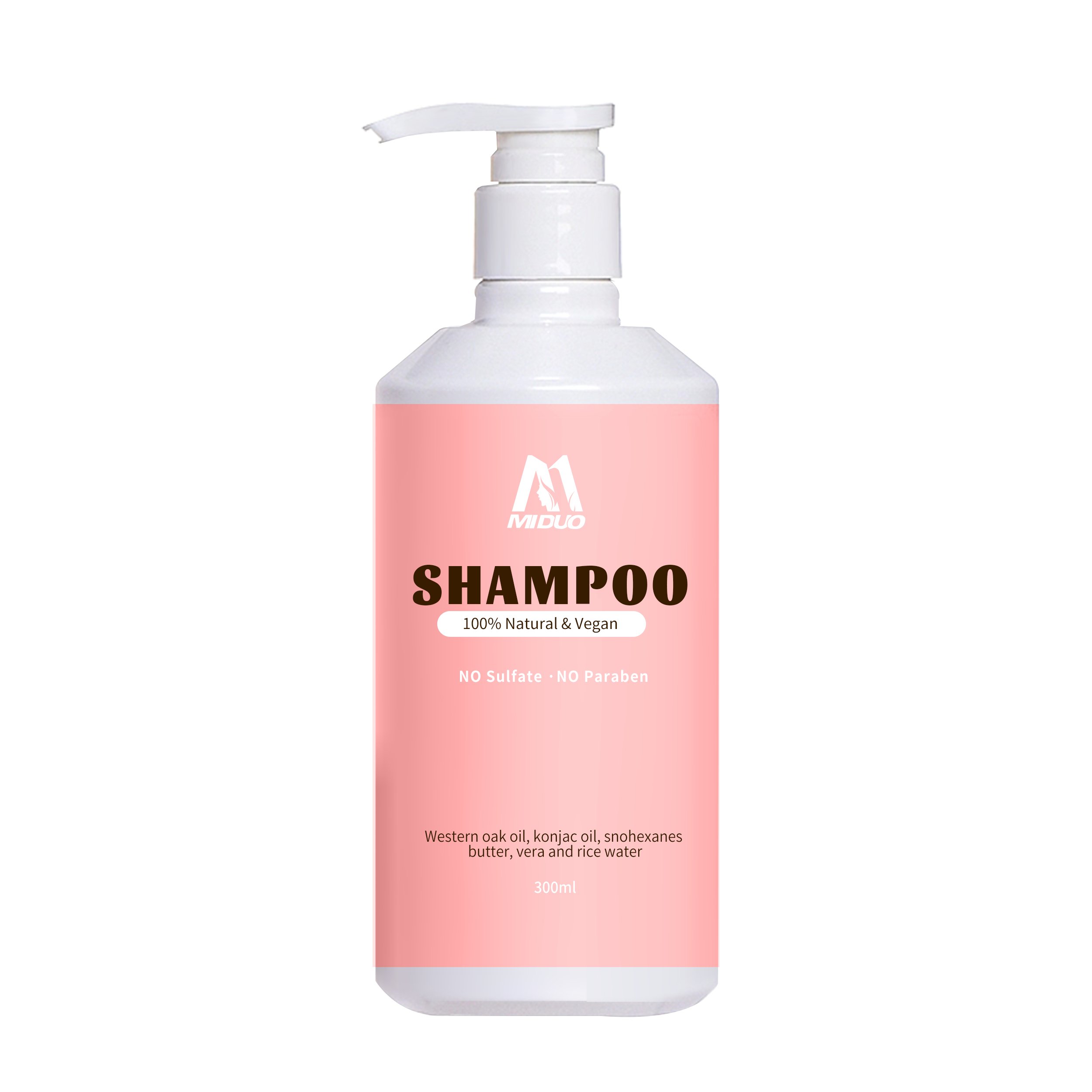 MIDUO OEM 300ML Sulfate Free Natural Biotin Hair Loss Professional Anti Dandruff Hair Growth Anti Residue Vegan Thicken Shampoo