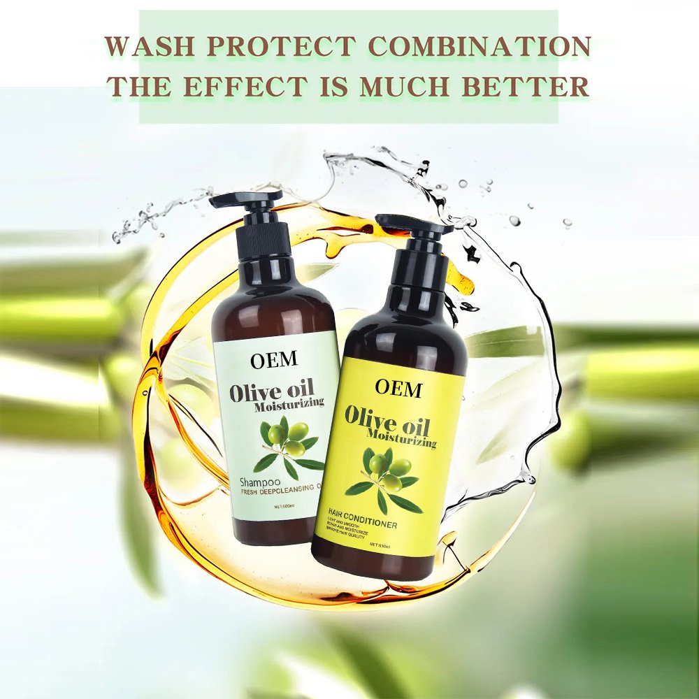 OEM organic olive oil shampoo and conditioner olive oil hair care for fresh deepcleaning oil control hair care conditioner 500ml