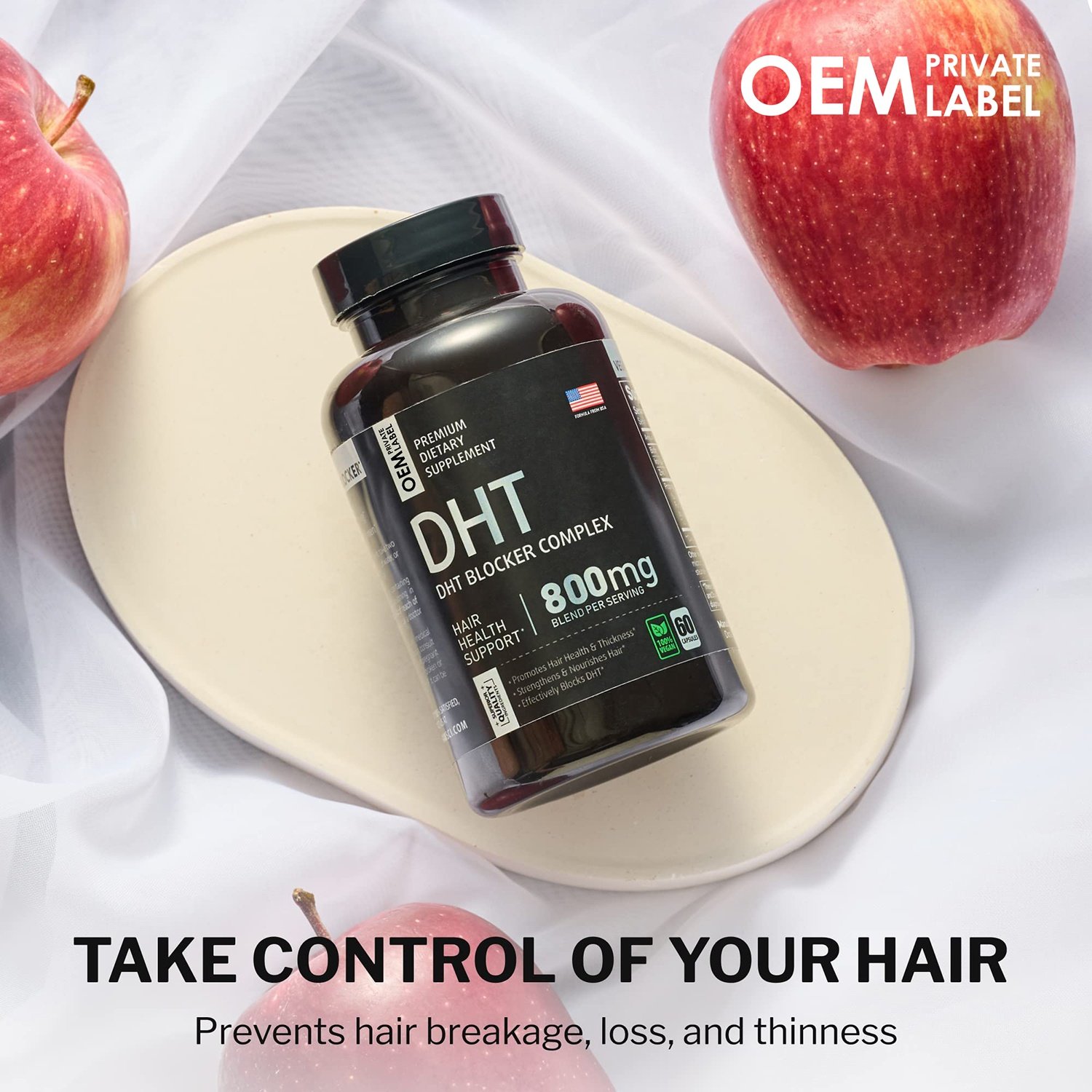 Premium Quality DHT Blocker Complex Hair Health Support Capsules Improve Hair Loss Vitamin Capsules For Men Dietary Supplement