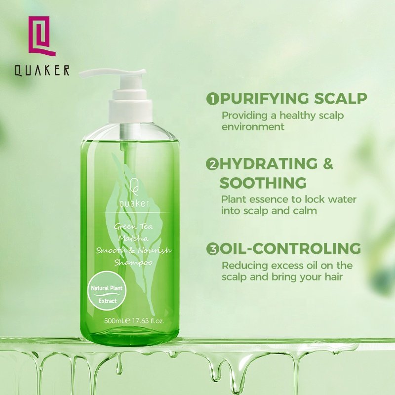 QQuaker New Arrivals Mild Hair Shampoo Organic Shampoo For Hair Green Tea Matcha Shampoo And Conditioner