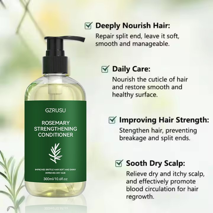 Private Label Nourishing & Repairing Rosemary Hair Conditioner Custom Rosemary Hair Growth Shampoo and Conditioner Set For Hair