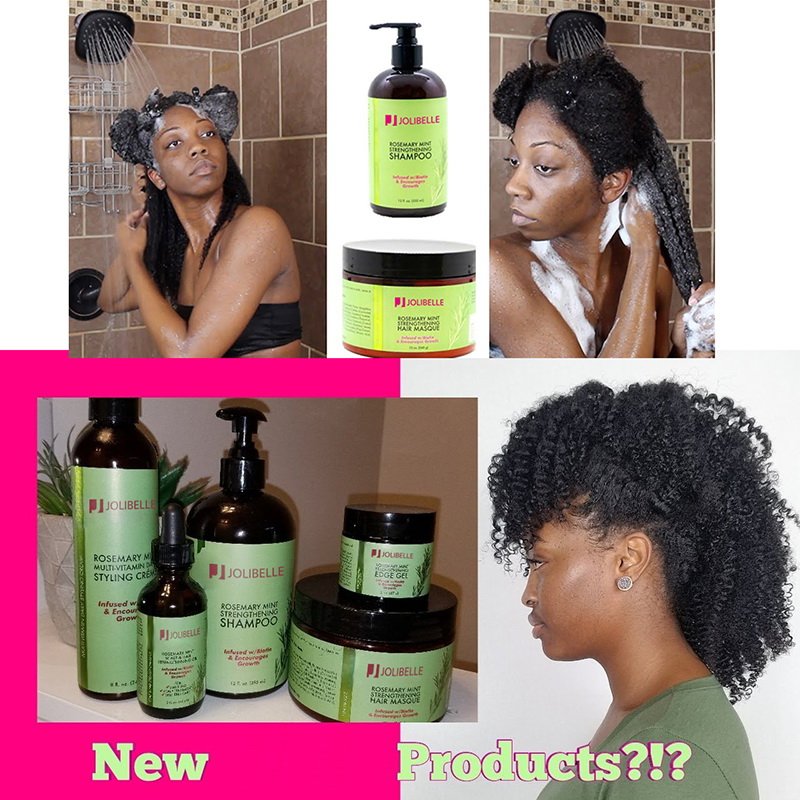 Private Label Moisturizes Rosemary Mint 5 In 1 Set Collection Care Hair Styling Cream Mask Edge Hair Shampoo Conditioner