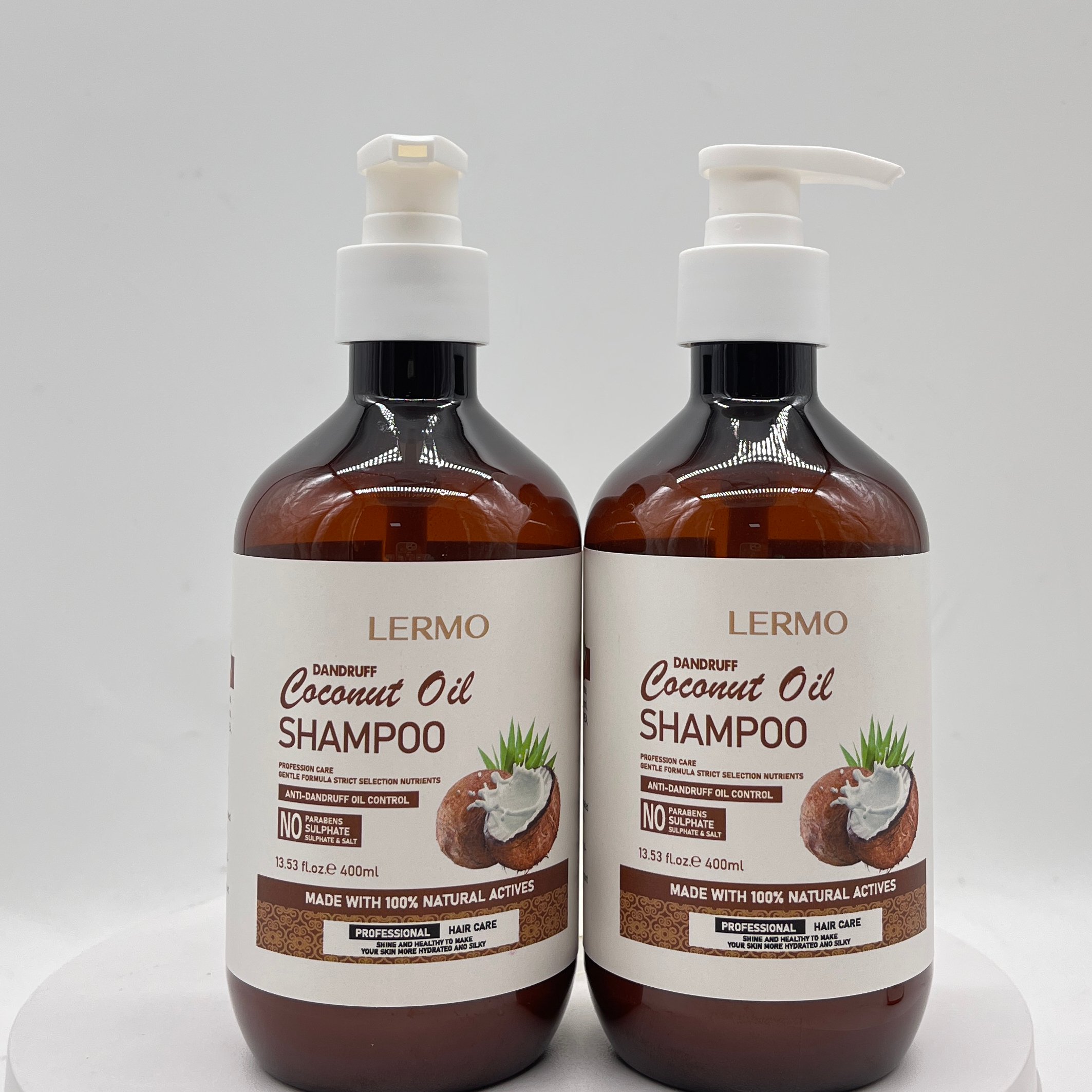 LERMO low moq Wholesale 400ml Coconut Oil Shampoo And Conditioner Coconut Moisturizing Anti-dandruff Organic Coconut Shampoo