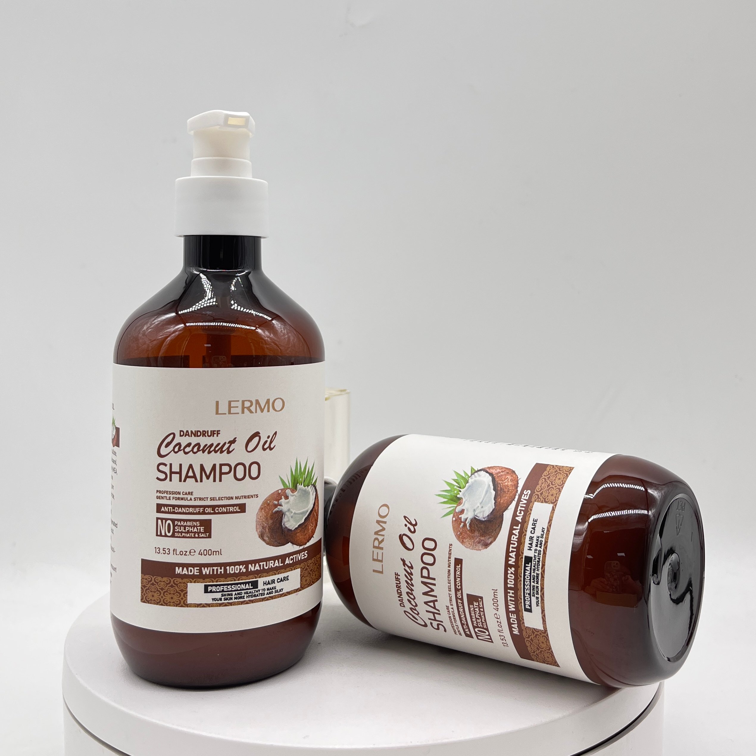 LERMO low moq Wholesale 400ml Coconut Oil Shampoo And Conditioner Coconut Moisturizing Anti-dandruff Organic Coconut Shampoo