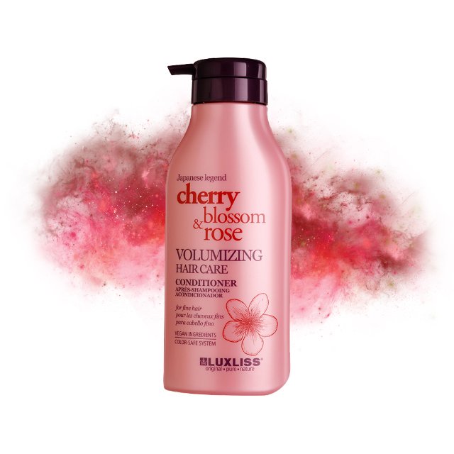 Luxliss High Quality Natural Ingredient Cherry Blossom Rose Oil Volumizing Shampoo and Conditioner Set for Fine Hair