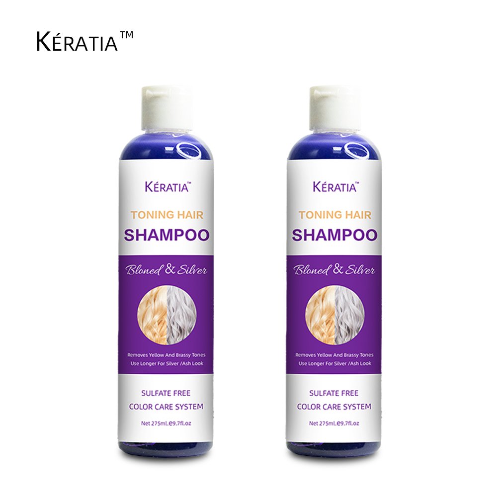 Salon hair Silver blonde hair color protection shampoo say good bye to yellow hair purple shampoo500ml