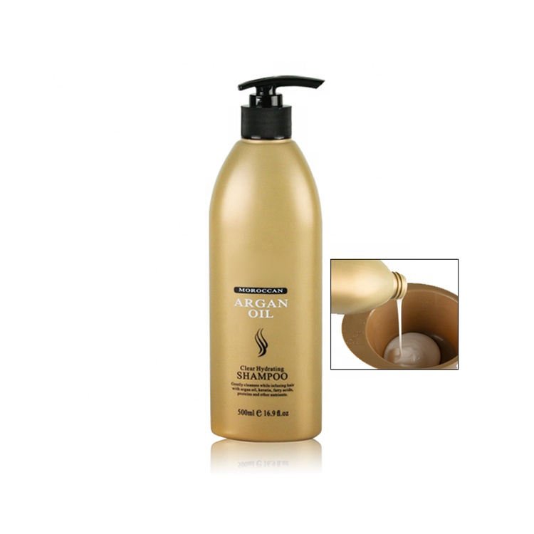 Customized Packaging Sulphate-Free Shampoo Golden with Argan Oil Organic OEM Shampoo and Conditioner in Plastic Bottle