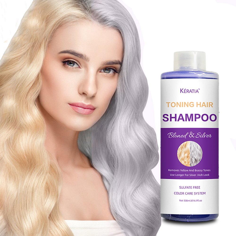 private label purple shampoo and hair mask for all types of silver grey and blonde hair