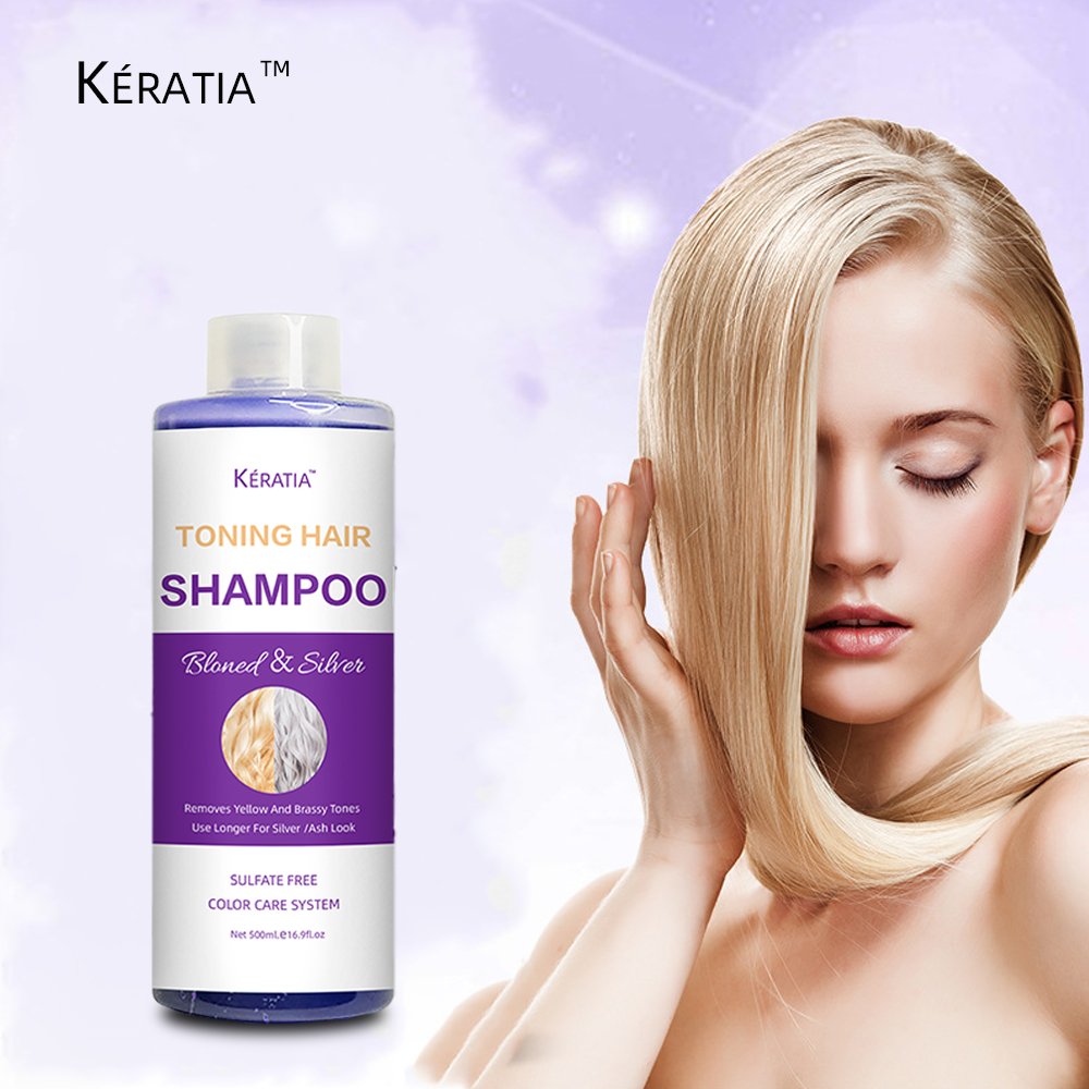 private label purple shampoo and hair mask for all types of silver grey and blonde hair