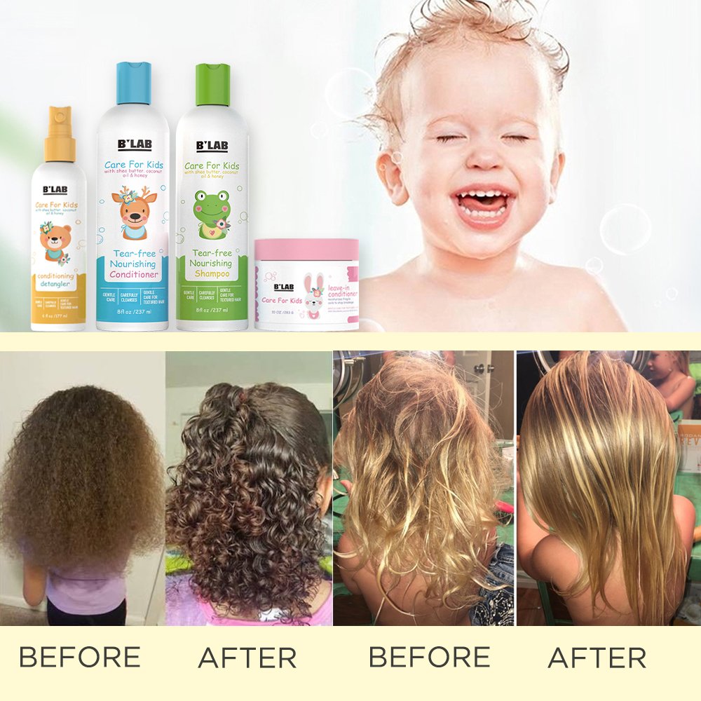 Custom Shea Butter Moisture Curly Hair Products No Tear Nourishing Baby Kids Curl Hair Shampoo and Conditioner Set for Kids
