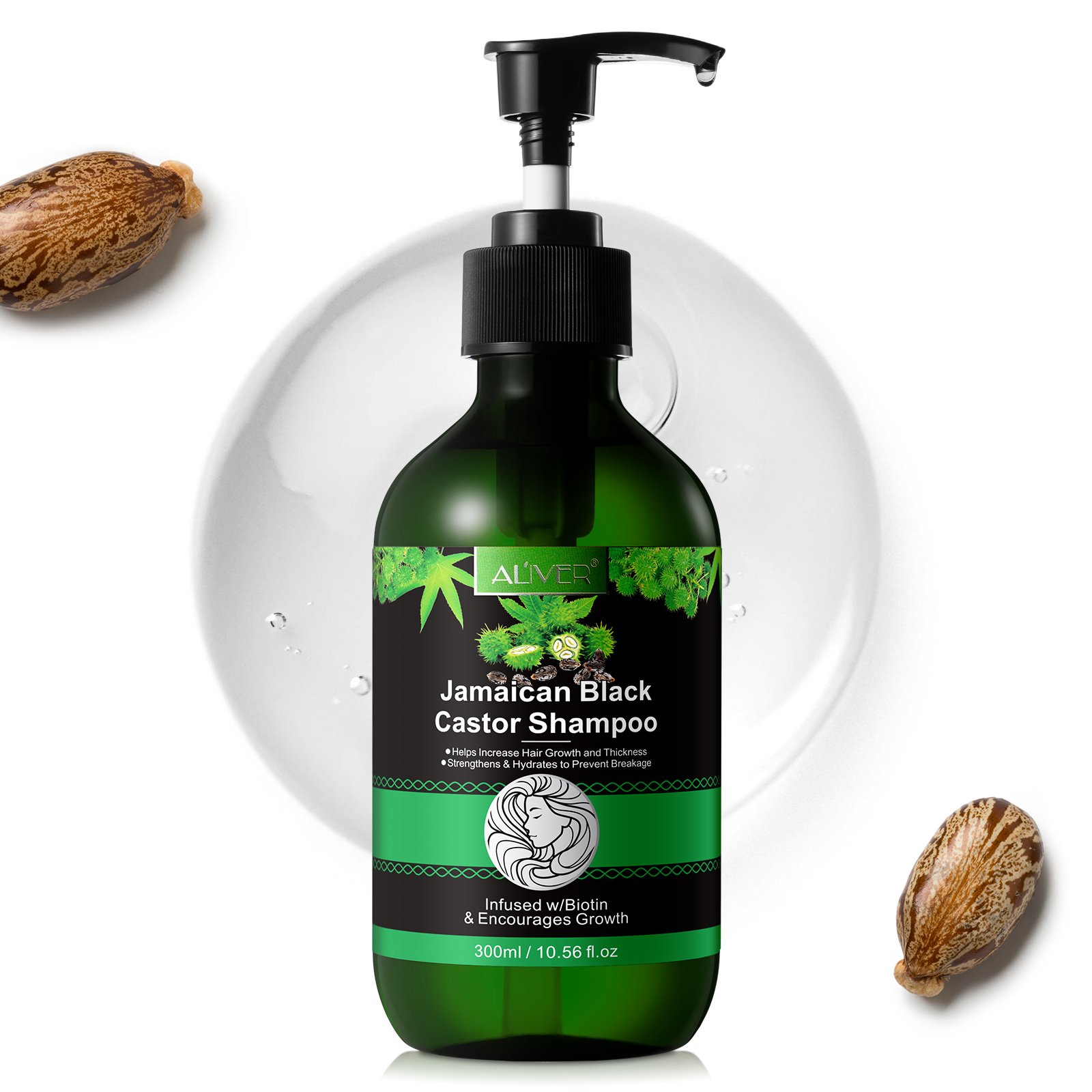 ALIVER private label sulfate free shampoo,hair care prevent breakage natural organic black castor oil hair growth shampoo