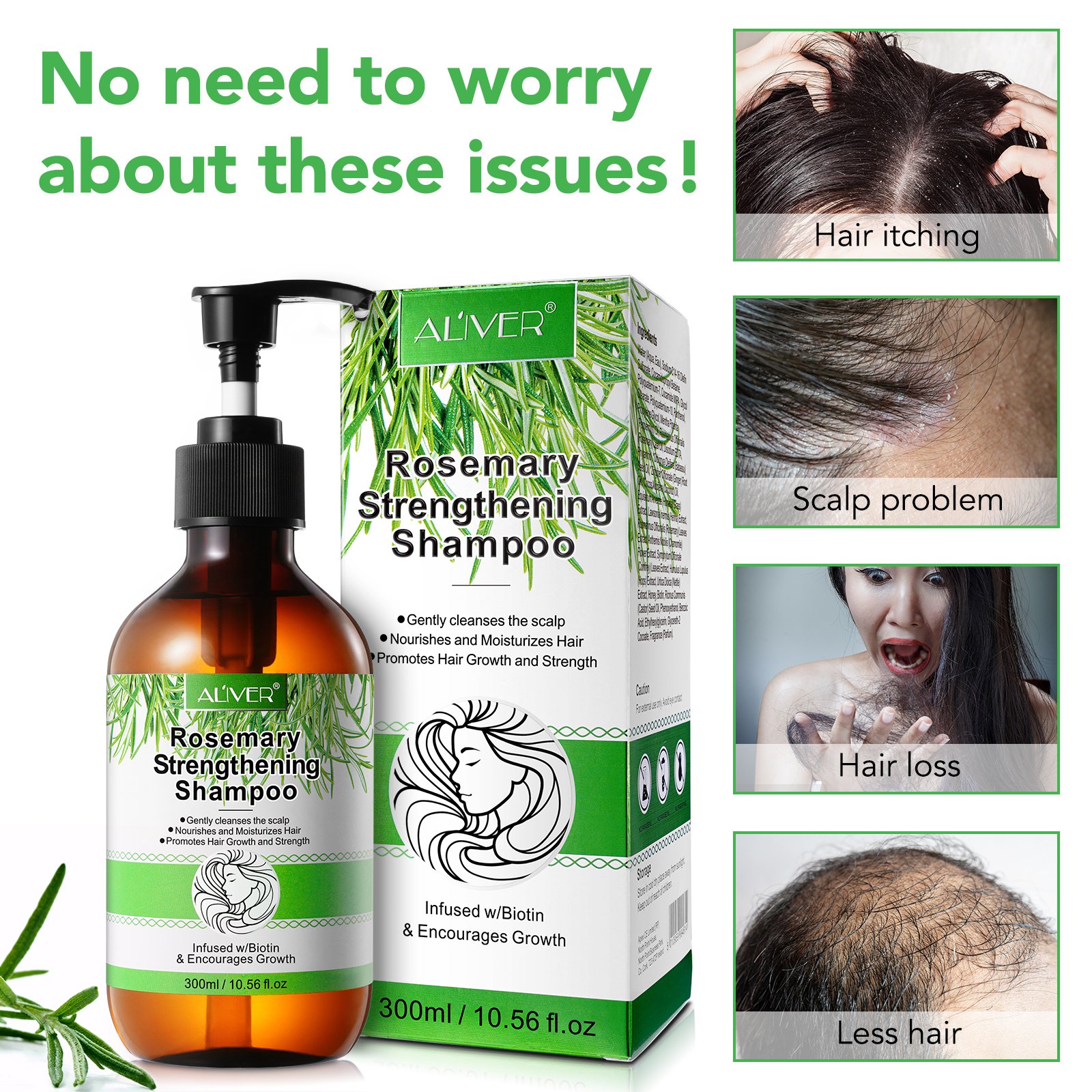 Natural Ingredient Hair Care Moisturizing Shampoo Effective Scalp Care Rosemary Strengthening Smoothing Shampoo