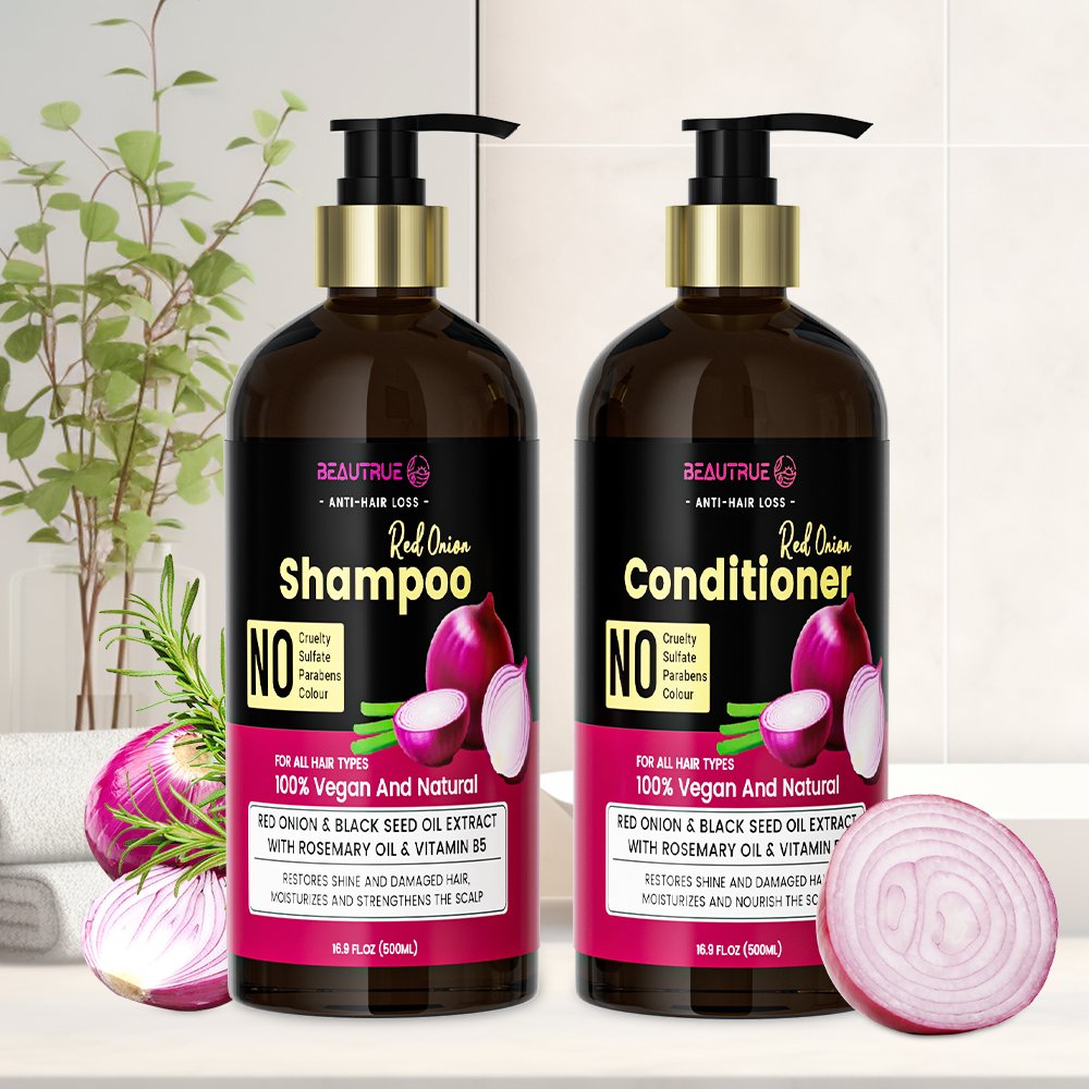 Private Label Organic Red Onion Anti Hair Loss Strengthens Growth Black Seed Oil Hair Shampoo For Hair Growth Onion Shampoo Set