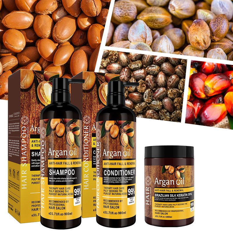 Wholesale Natural Lightness Shampoo Organic Hair Care Repairing Smoothing Vegan Argan Oil Hair Growth Shampoo and Conditioner