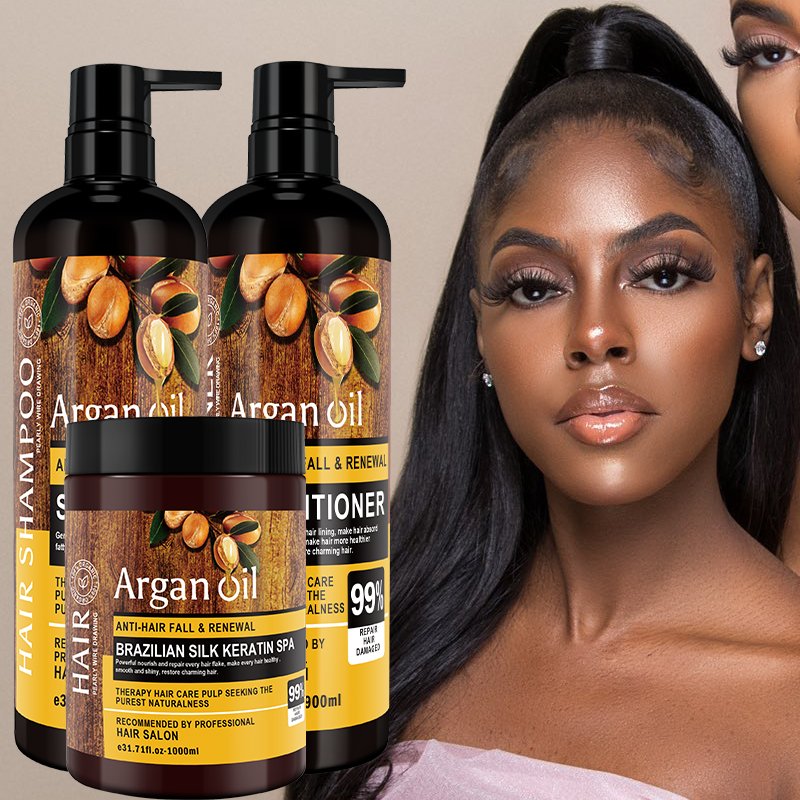 Wholesale Natural Lightness Shampoo Organic Hair Care Repairing Smoothing Vegan Argan Oil Hair Growth Shampoo and Conditioner