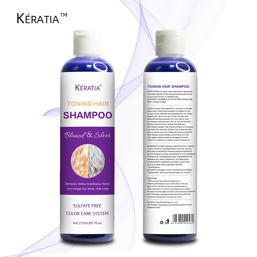 Purple Shampoo Toning Shampoo for Blonde Gray Hair Eliminates Brassy and Yellow Tones
