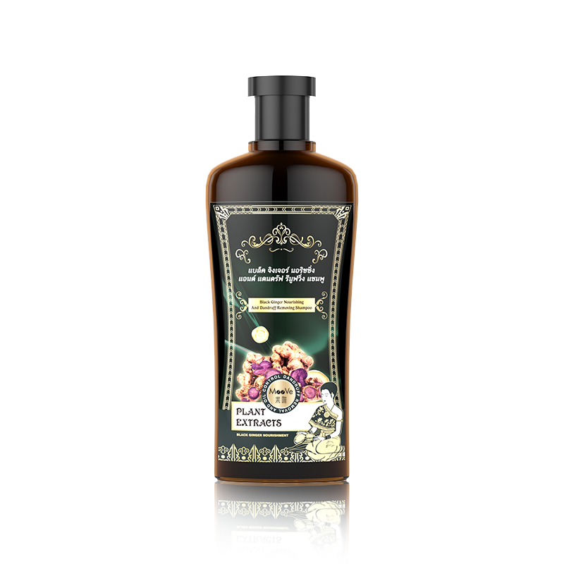 Anti-Dandruff Treatment 100% Flake-Free Protection Oil Control Paraben-Free Black Ginger Shampoo for All Hair Types