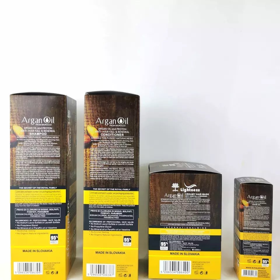 Wholesale Natural Lightness Shampoo Organic Hair Care Repairing Smoothing Vegan Argan Oil Hair Shampoo and Conditioner