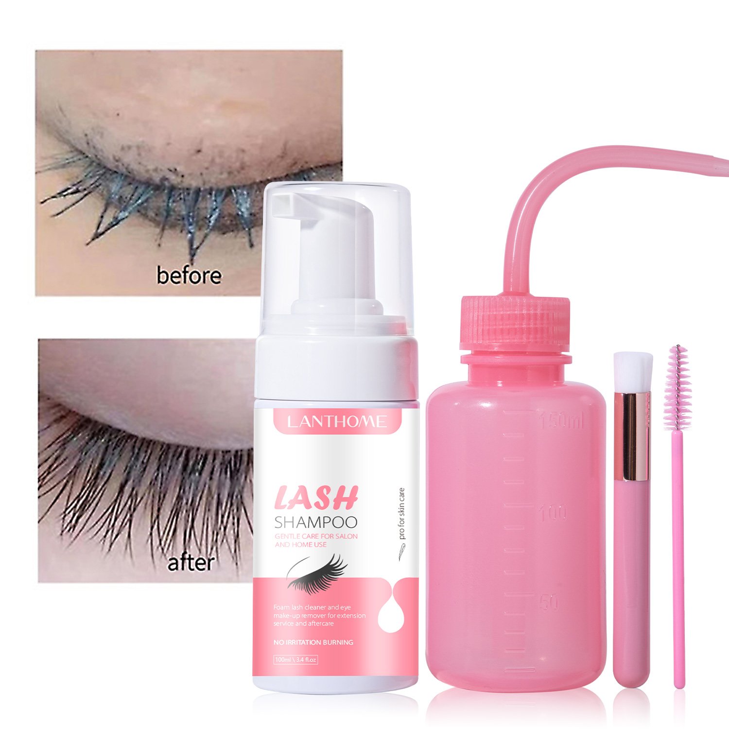 Lash cleaner and eye make up remover Eyelash Shampoo Set 100ml 3.38fl.oz
