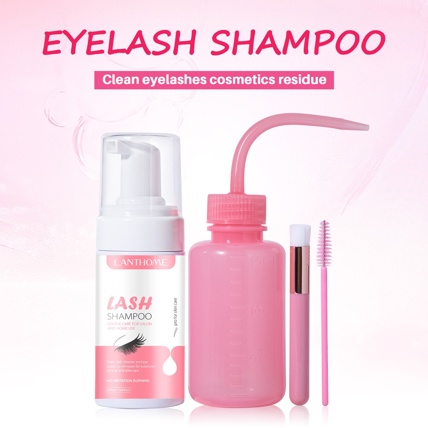 Lash cleaner and eye make up remover Eyelash Shampoo Set 100ml 3.38fl.oz