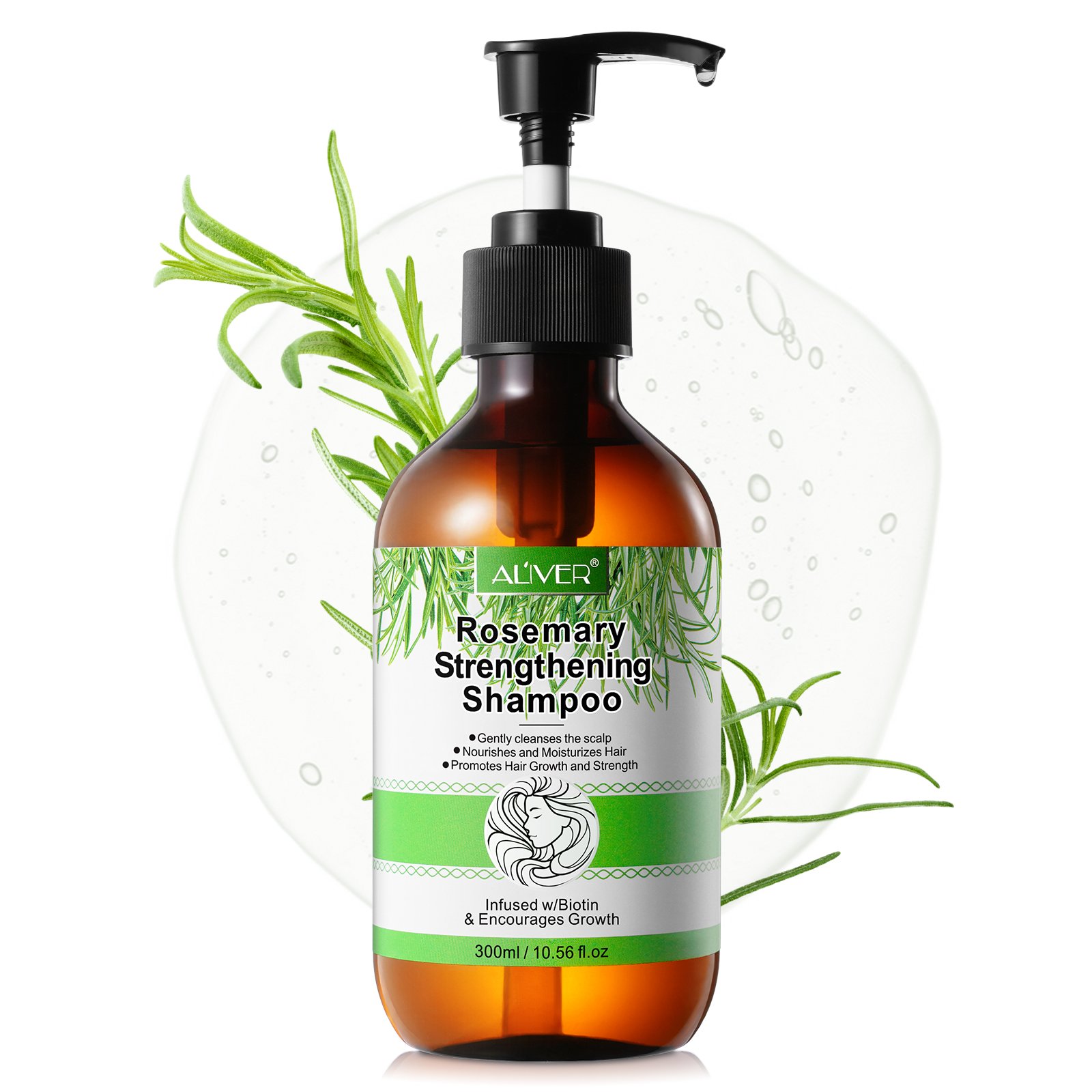 ALIVER unisex clear custom wholesale private label organic anti hair loss hair products rosemary hair growth shampoo