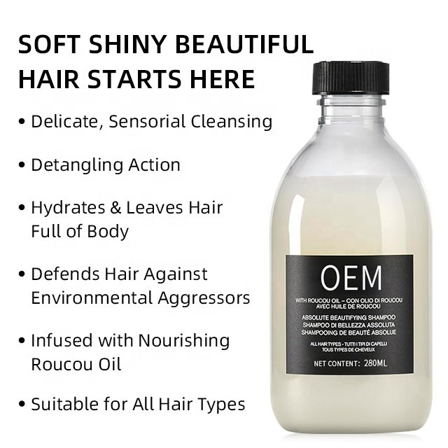 Wholesale Hair Shampoo With Nourishing Roucou Oil Long Lasting Maintain Soft Shiny And Voluminous Hair Organic Shampoo